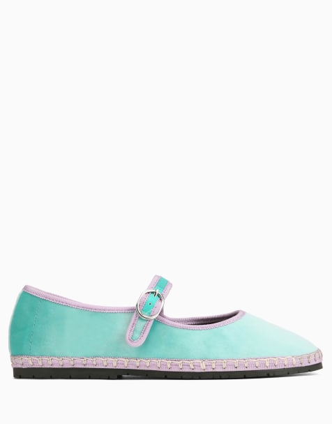 Nokwol Mel flats in teal/purple - view 1