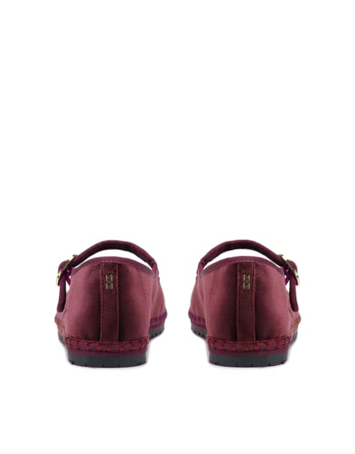 Nokwol Mel velvet mary janes in burgundy, 4 of 4