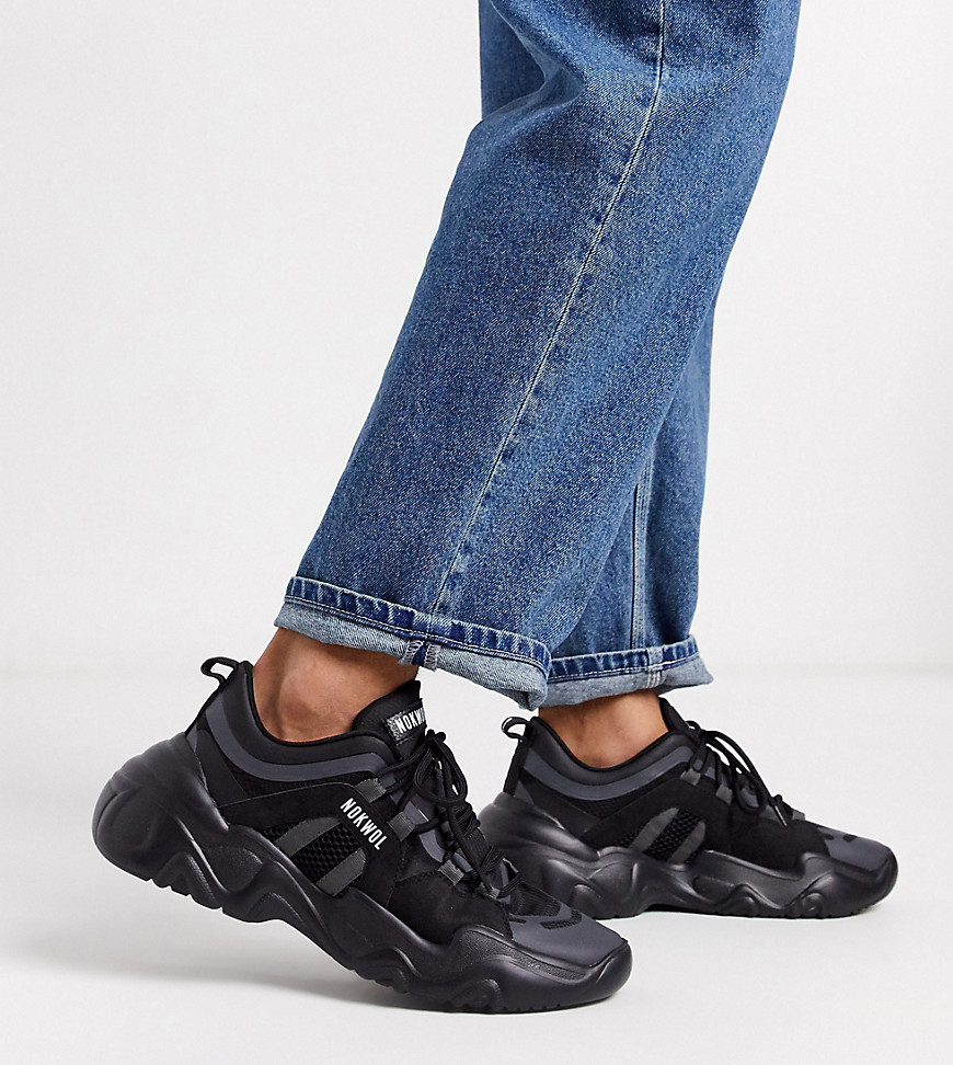 Nokwol reaper chunky trainers in distressed black