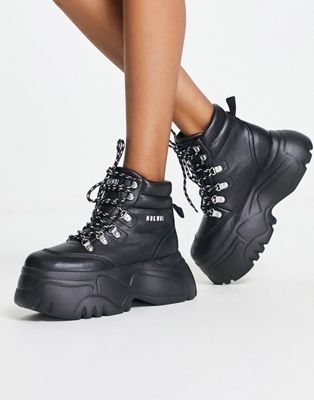 NOKWOL Scared high top chunky trainers in black