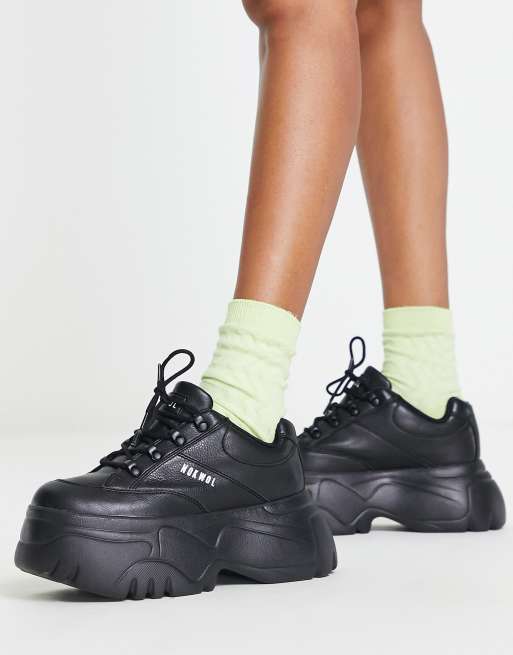 NOKWOL – Scripter – Sneaker in Schwarz mit dicker Sohle