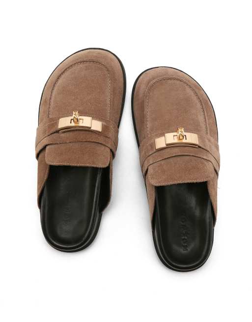 Nokwol Tammy mule sandals in mushroom, 6 of 7
