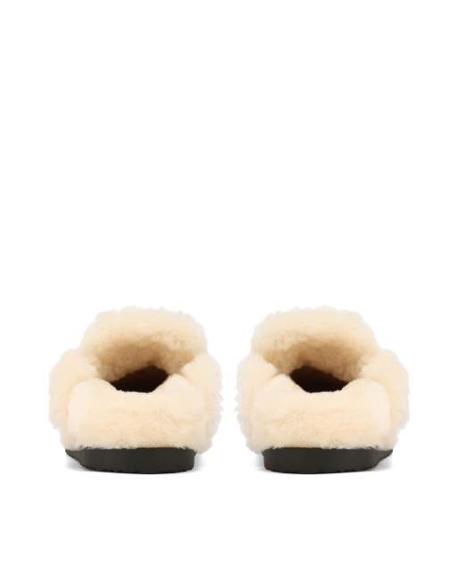 Nokwol Toby shearling mules in mushroom, 3 of 7