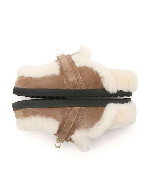 Nokwol Toby shearling mules in mushroom, 6 of 7
