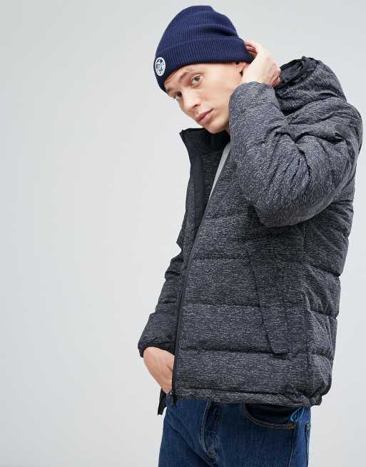North Sails HiViz Double Hood Down Jacket in Black