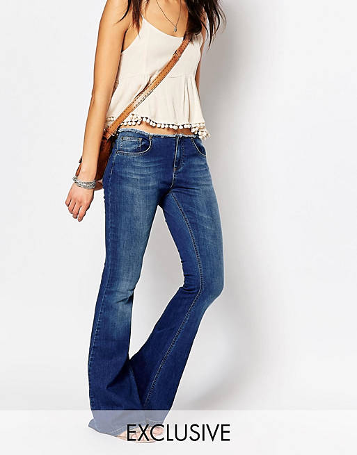 Northmore Denim Flare Jeans With Raw Waistband | ASOS