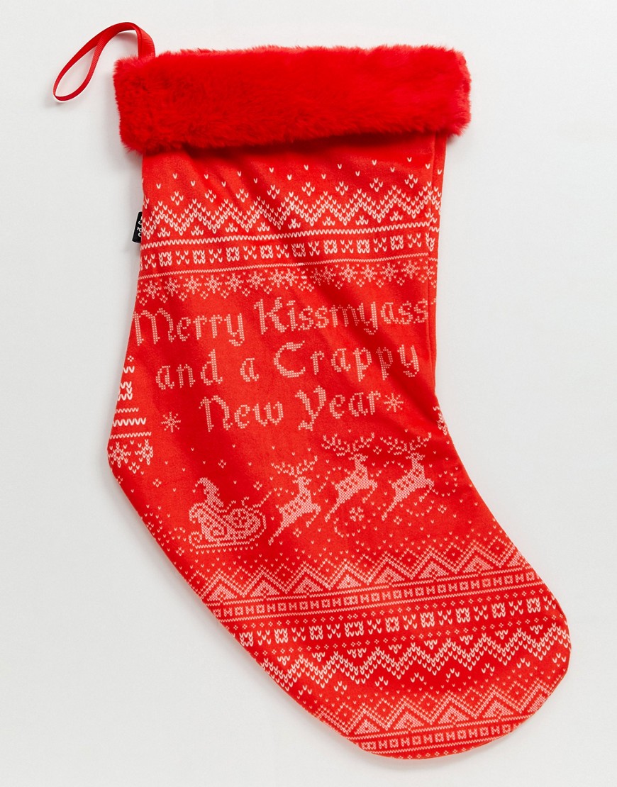 фото Носок для рождественских подарков typo-мульти