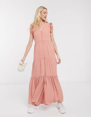 polyester maxi dress with sleeves