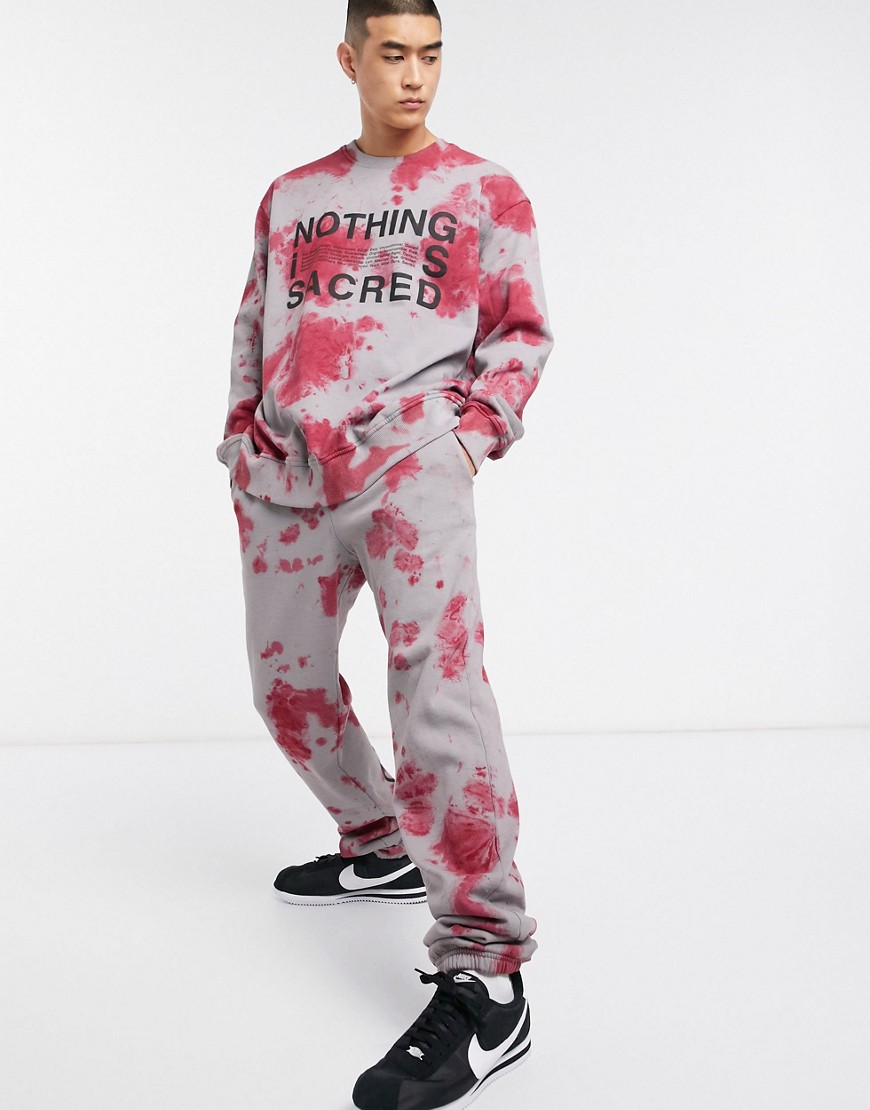 Nothing is Sacred - Joggers rossi bicolore-Rosso