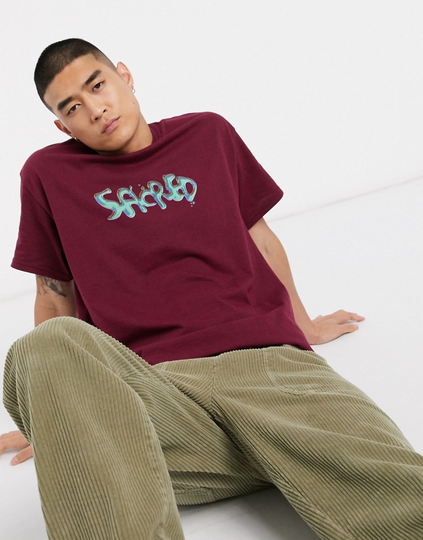 Nothing is Sacred molten logo t-shirt in plum-Purple
