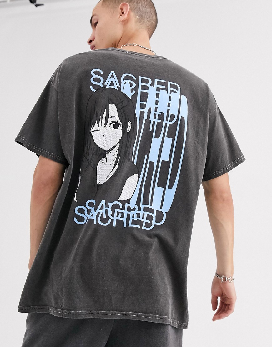 Nothing is Sacred - T-shirt met manga-print in zwart