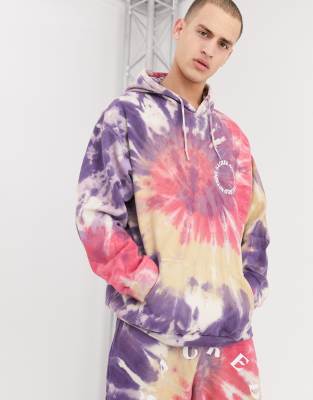 pink and white tie dye hoodie