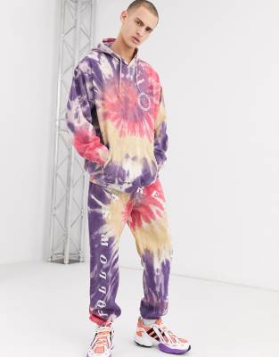 Nothing is Sacred - Tie-dye joggingbroek met witte print in roze | ASOS