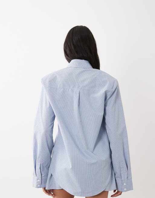 Noughts & Kisses - Blåternet bomuldsrig skjorte med gingham-tern - Del af sæt, 4 af 4