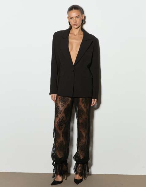 Noughts & Kisses blazer met schoudervullingen in zwart - view 1