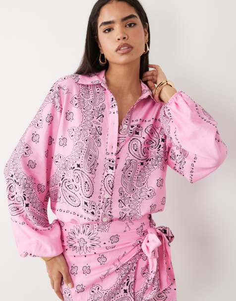 Noughts & Kisses - Camisa rosa con estampado de cachemir y botones (parte de un conjunto) - view 1