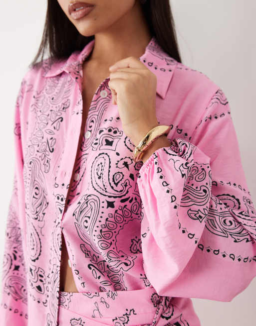 Noughts & Kisses - Camisa rosa con estampado de cachemir y botones (parte de un conjunto), 2 de 4