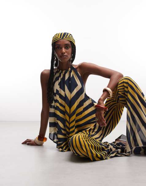 Noughts & Kisses Co-ord-Top mit offenem Rücken und Neckholder in Sunburst-Print - view 1