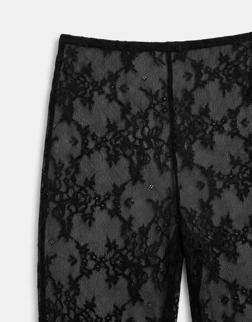 Noughts & Kisses Dakota lace flared pant in black, 9 of 9