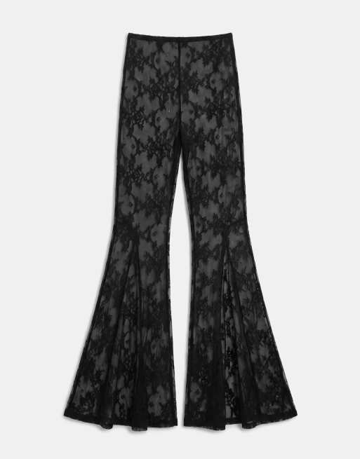 Noughts & Kisses Dakota lace flared trouser in black, 6 of 9
