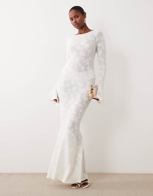 white christmas dresses White V Neck Chain Strap Keyhole Cut Out Textured Maxi Dress – Hot Miami Styles main image 0