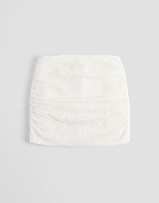 Noughts & Kisses - Mini-jupe d'ensemble en maille et dentelle - Blanc, 6 de 9
