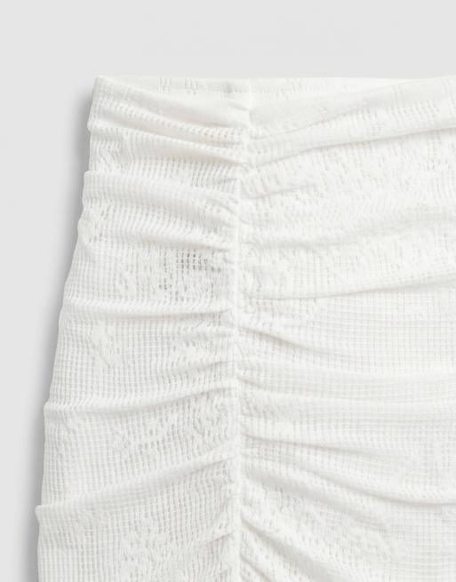 Noughts & Kisses - Mini-jupe d'ensemble en maille et dentelle - Blanc, 9 de 9