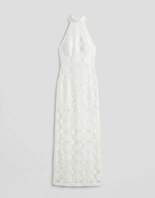 Noughts & Kisses - Robe longue sans manches dos nu au crochet transparente - Blanc, 5 de 8