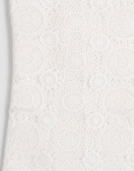 Noughts & Kisses - Robe longue sans manches dos nu au crochet transparente - Blanc, 7 de 8