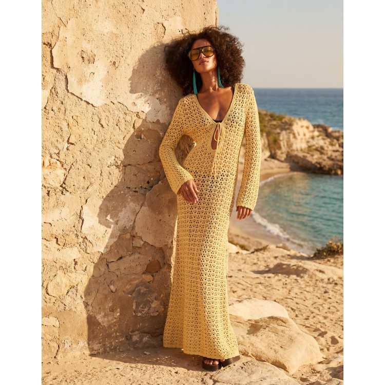crochet modest dress BUTTER YELLOW VANILLA HANDMADE CROCHET DRESS | CULT MIA