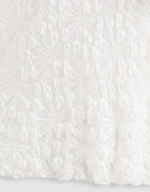 Noughts & Kisses strappy lace tiered ruffle top co-ord in white, 8 of 8