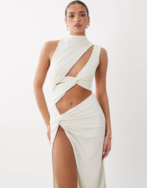 high cut slit dress Jovani D5606 - Long Sheer A-Line Dress main image 1