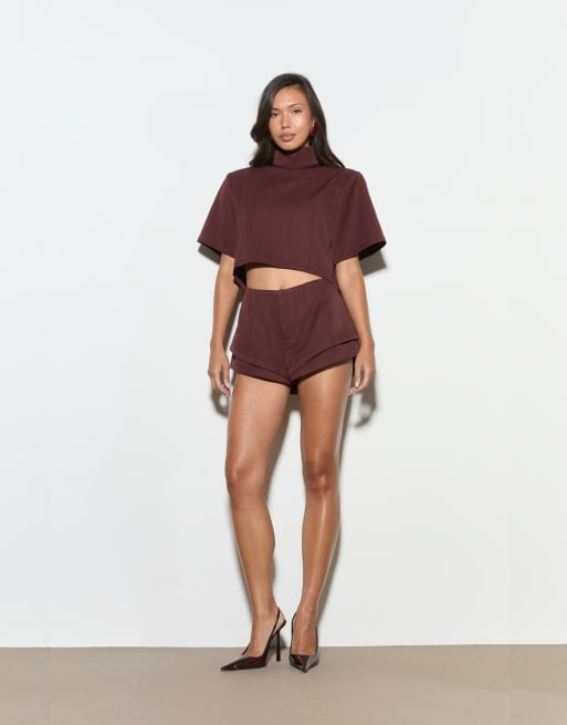 Noughts & Kisses structured co-ord in burgundy, 2 of 3