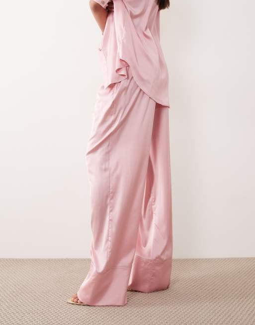 pink satin dress pants PJ Harlow Mo Satin Pant