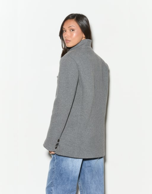 Noughts & Kisses Wren textured wool-look blazer in grey, 5 of 5
