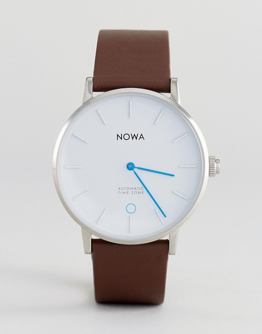 NOWA Classic Leather Smart Watch In Brown