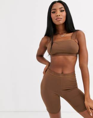 Nubian Skin Cocoa by NS nude bandeau bralette in medium-Beige