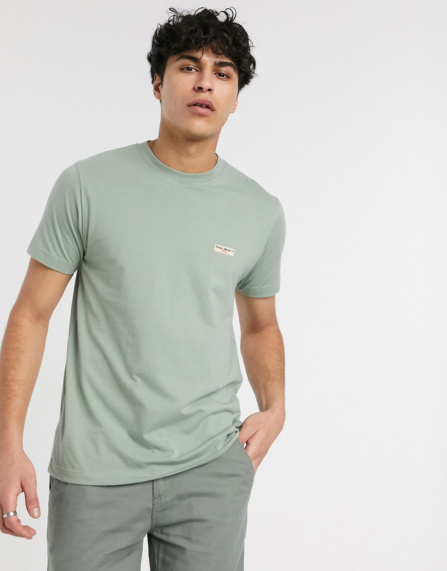 Nudie Jeans Co - Daniel - T-shirt met logo in lichtgroen