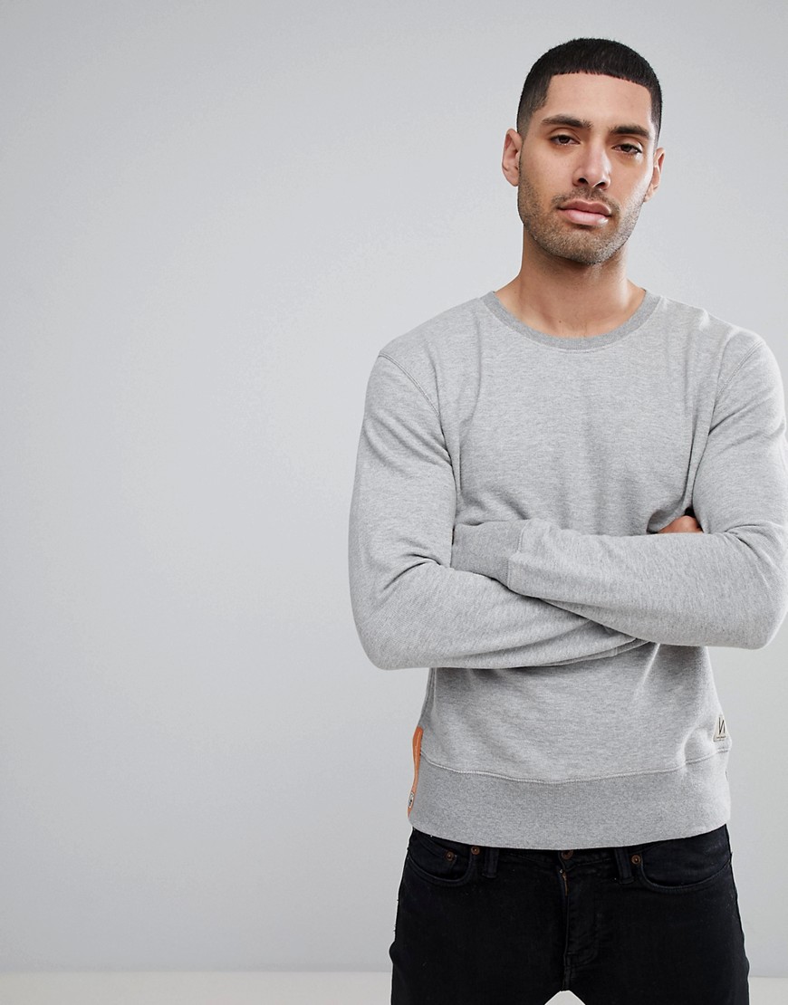 Nudie Jeans Co – Grå sweatshirt med rund halsringning
