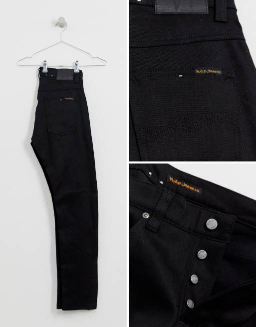 Nudie Jeans Co - Grim Tim - Jeans slim dritti lavaggio nero Dry Ever, 4 di 4
