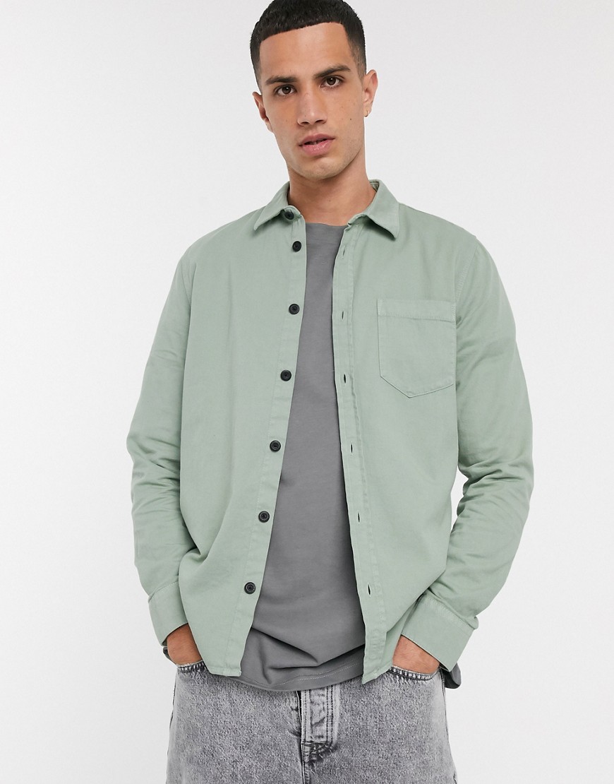 Nudie Jeans Co – Henry – Ljusgrön skjorta med en ficka
