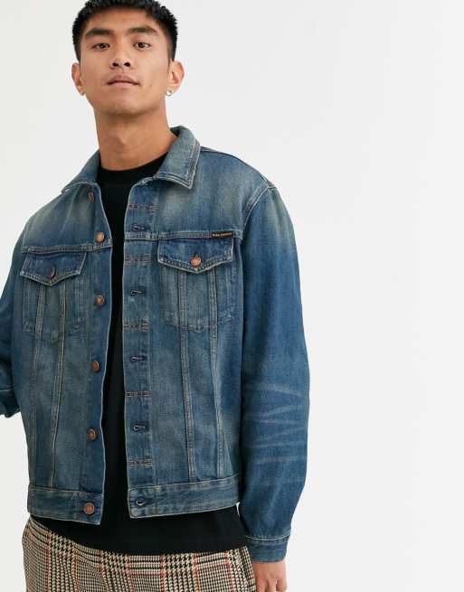 Nudie Jeans Co Jerry denim jacket in dark worn