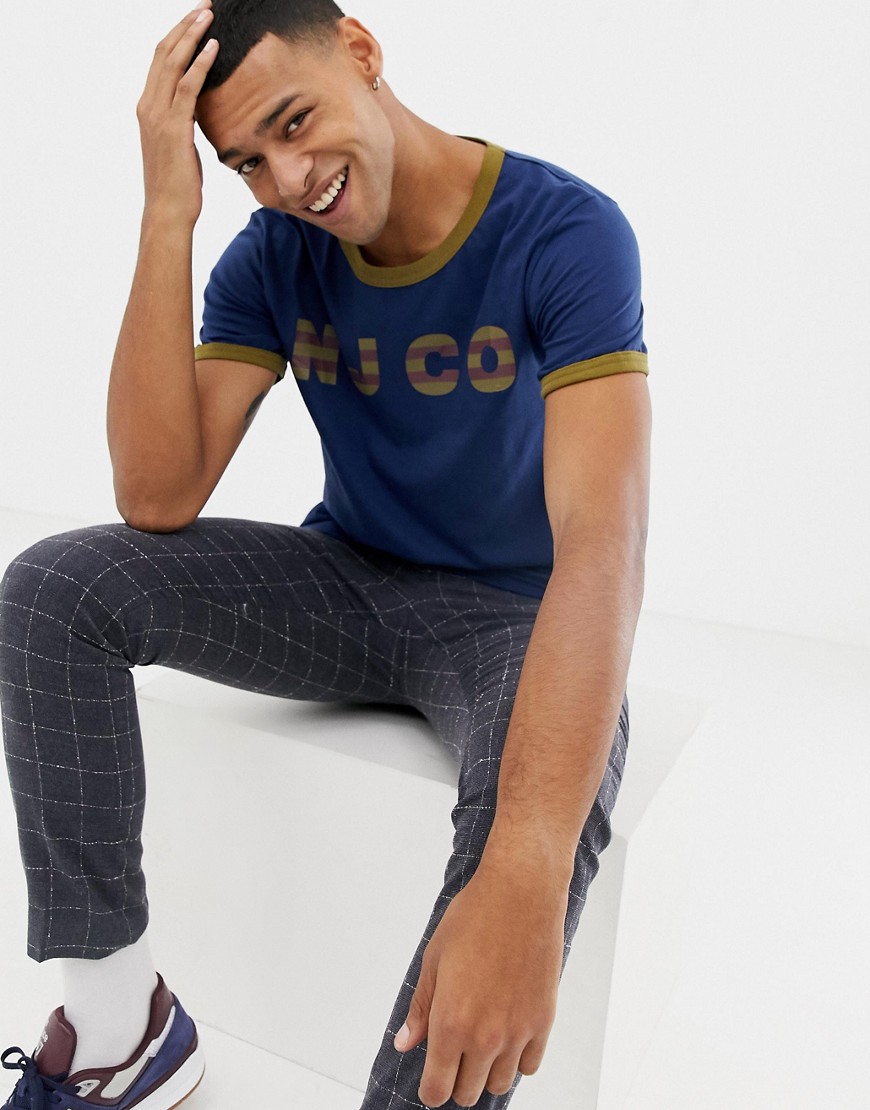 Nudie Jeans Co – Kurt – Blå t-shirt med logga