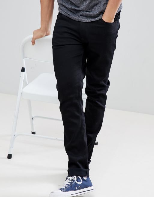 Nudie Jeans Co Lean Dean slim tapered fit jeans in dry ever black