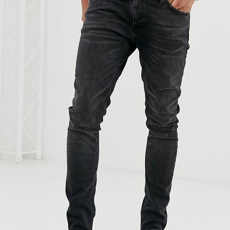 Nudie Jeans Co Skinny Lin skinny fit jeans in worn black wash | ASOS