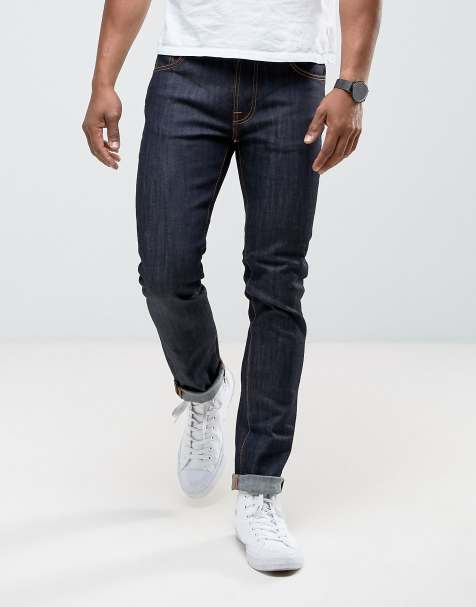 nudie jeans co – thin finn dopasowane jeansy z bawełny organicznej - view 1