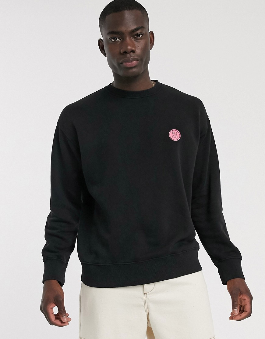 Nudie Jeans - Lukas - Sweatshirt met logo in zwart