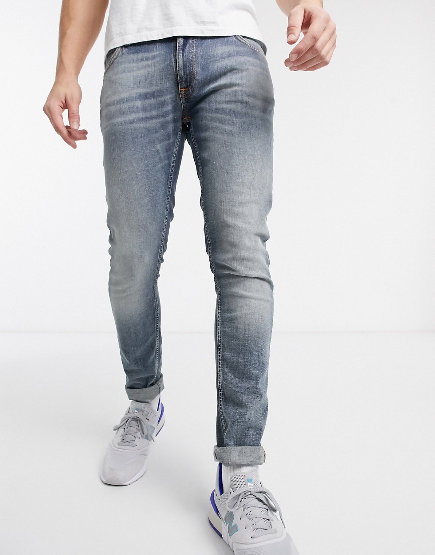 Nudie Jeans – Skinny Lin – Blå skinny jeans