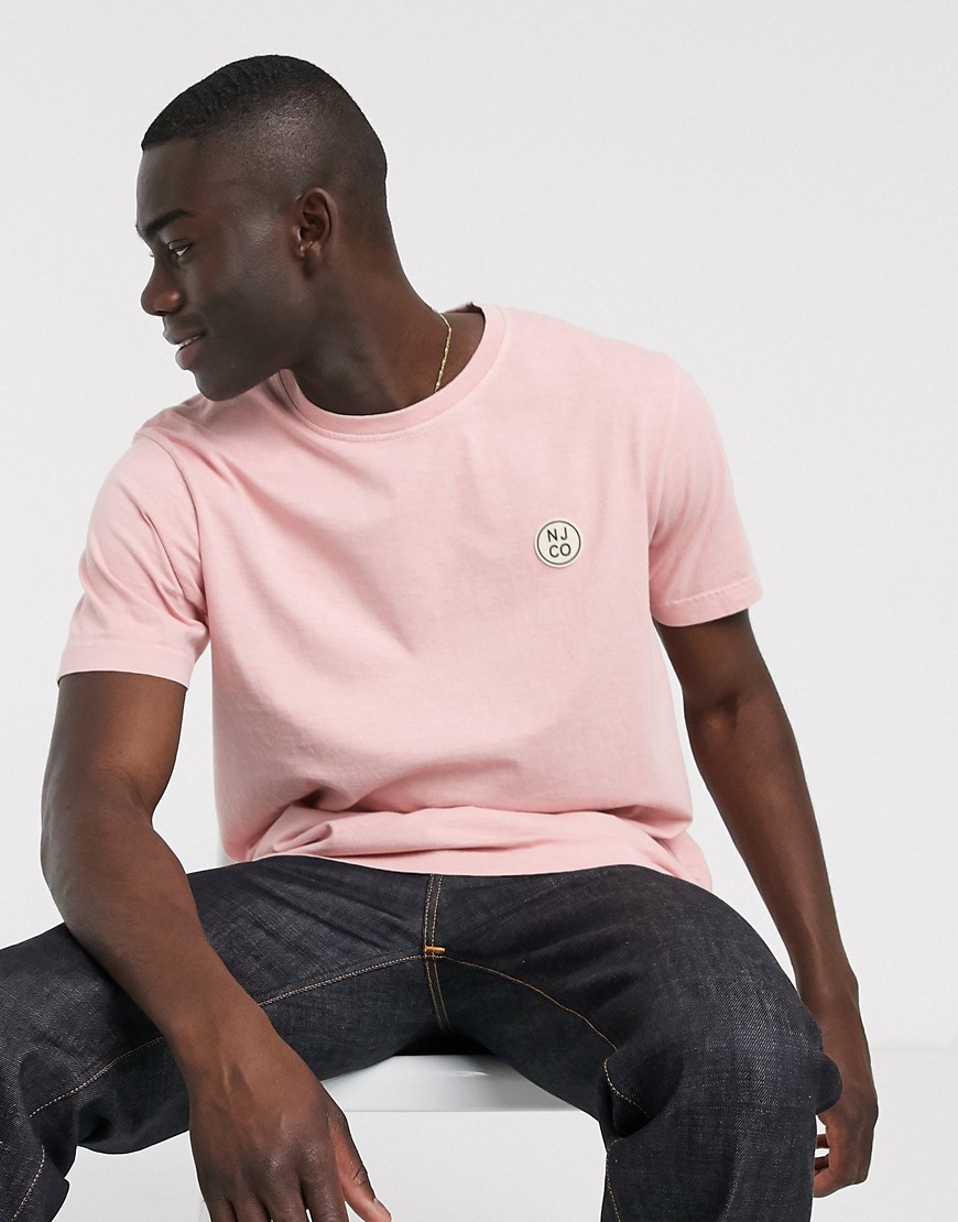 Nudie Jeans - Uno - T-shirt met logobadge in roze