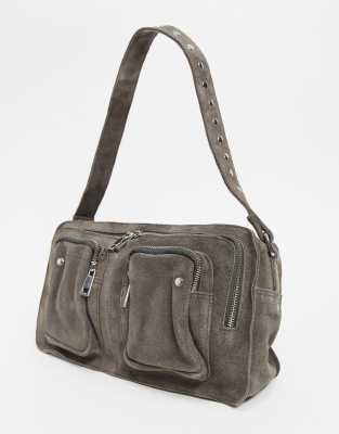 Nunoo Alimakka suede bag with pockets in grey